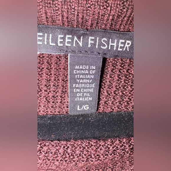 Eileen Fisher burgundy Italian yarn turtle neck sweater size large - Picture 4 of 6
